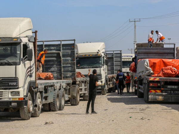 First Humanitarian Aid Reaches a Hard-Pressed Gaza