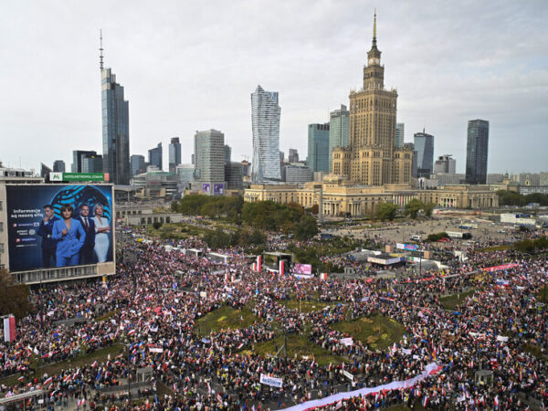 In Poland, Supporters of Opposition March in Warsaw Ahead of Key Election