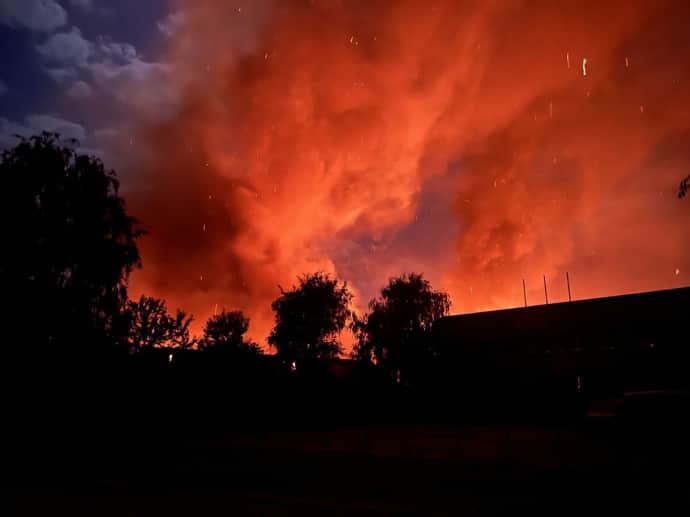 Russian forces hit grain warehouses in Cherkasy Oblast causing major fire