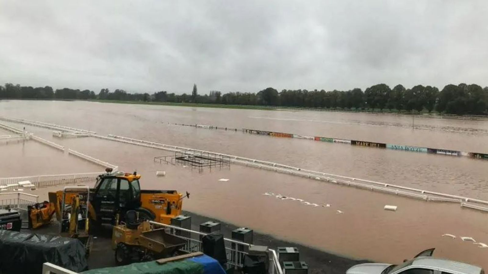 Storm Babet: Floods leave Worcester and Southwell racecourses under water as fixture list hit by abandonments | Racing News