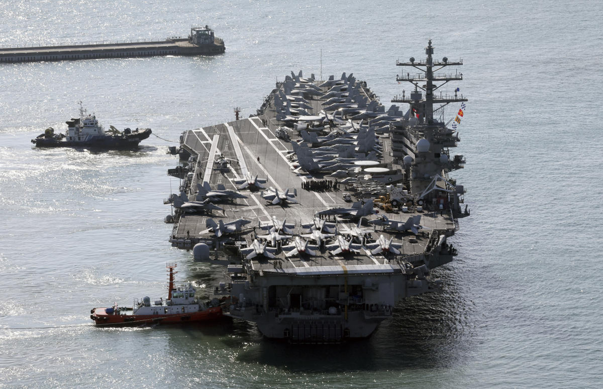 US aircraft carrier arrives in South Korea as North’s leader Kim exchanges messages with Putin US aircraft carrier arrives in South Korea as North’s leader Kim exchanges messages with Putin