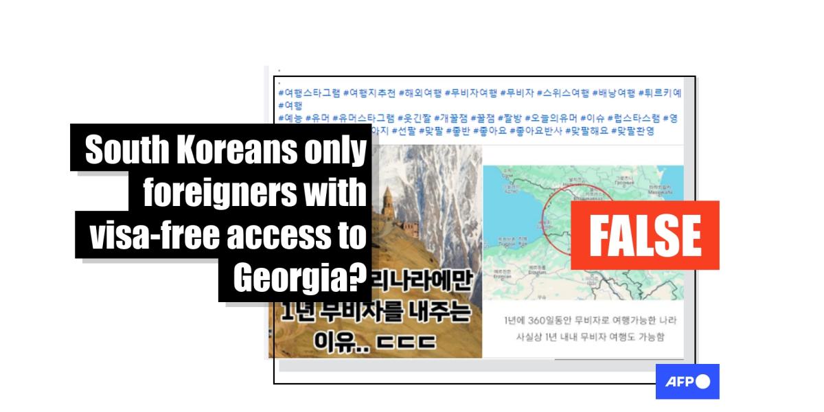 Georgia grants visa-free travel to citizens from 95 countries, not just South Koreans