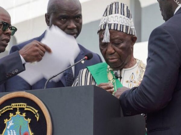 Liberia’s new president fails to end inauguration speech