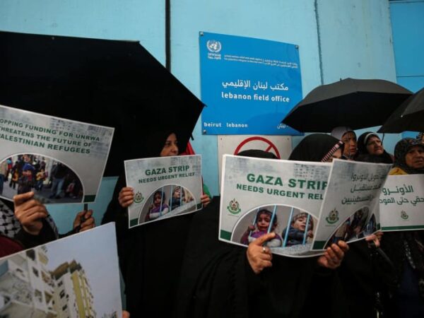 Palestinians in Lebanon protest against UNRWA funding being frozen