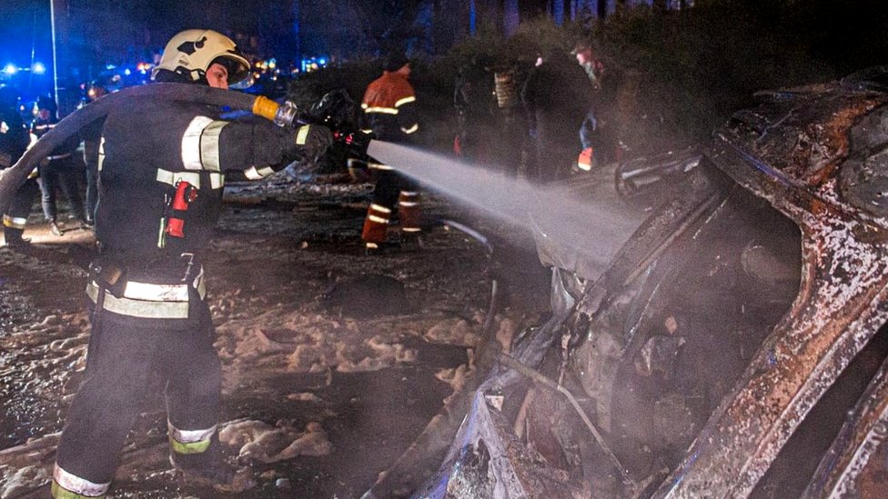 Ukraine war: Russian missiles wreck Kharkiv hotel