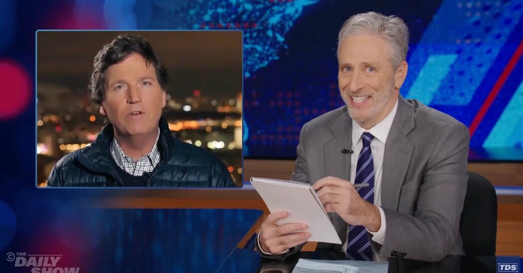 Jon Stewart Takes Notes from Tucker Carlson’s Russia Coverage Jon Stewart Takes Notes from Tucker Carlson’s Russia Coverage