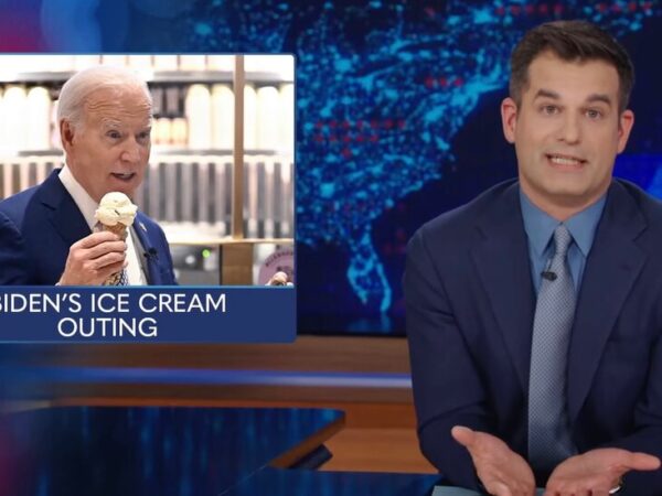 Late Night Chides Biden for Talking About Gaza While Eating Ice Cream