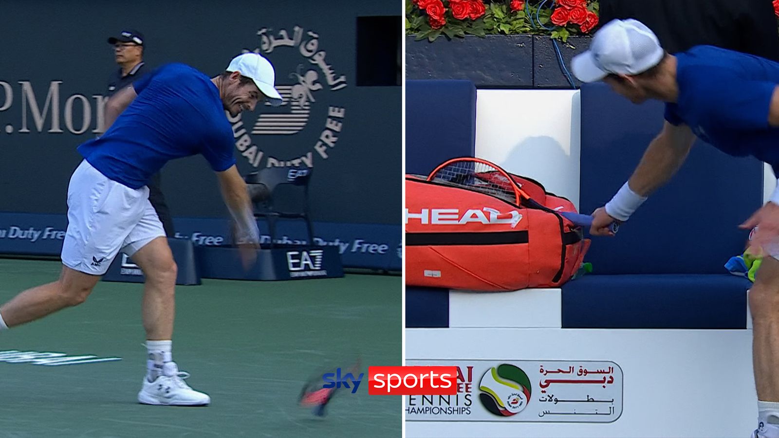 Murray's frustrations boil over after slamming racket on floor Murray's frustrations boil over after slamming racket on floor