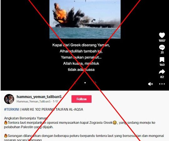 Old photo from Iranian news agency falsely shared as ‘Yemen’s attack on Greek ship’