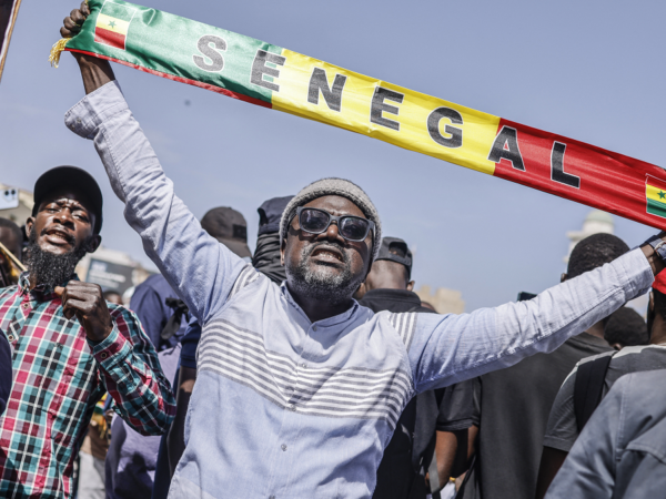 Opposition supporters march in Dakar calling for swift vote