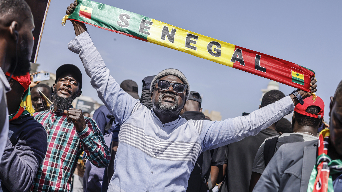 Opposition supporters march in Dakar calling for swift vote