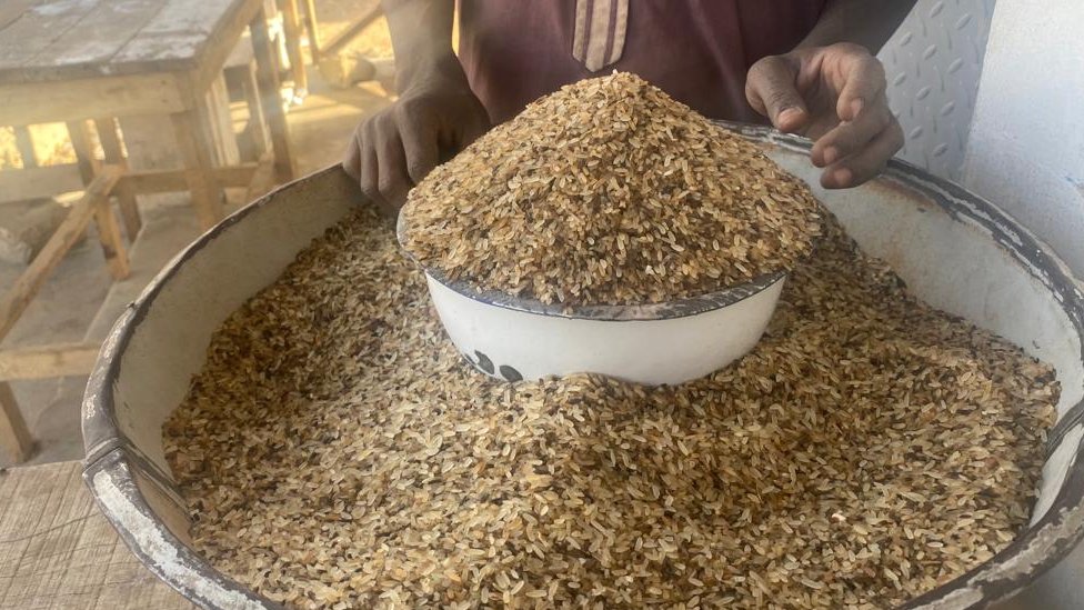 People turn to ‘throw-away’ rice for food