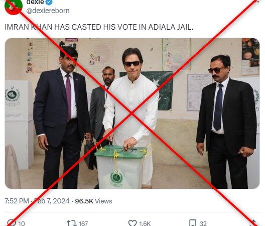 Photo of Pakistan ex-PM Imran Khan voting is from 2018, not 2024