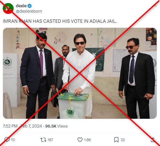 Photo of Pakistan ex-PM Imran Khan voting is from 2018, not 2024