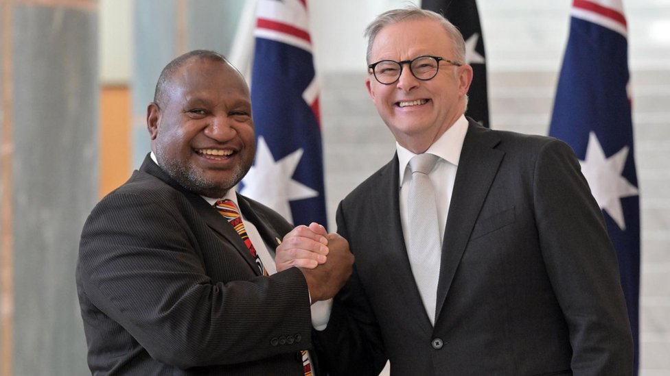 PNG leader makes historic speech in Australia amid China tensions