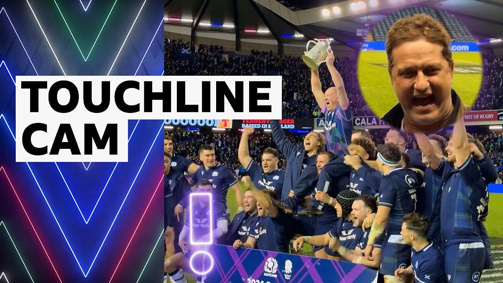 Six Nations 2024: Gerard Butler features in touchline camera view of Scotland’s win over England