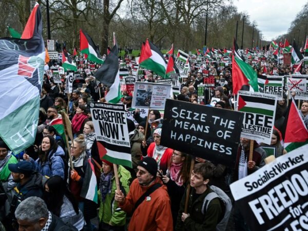Thousands join pro-Palestinian march in London, 12 arrests