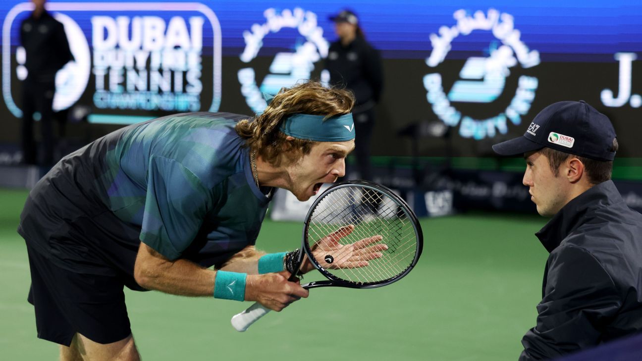 Andrey Rublev DQ’d from Dubai semi after yelling at line judge Andrey Rublev DQ’d from Dubai semi after yelling at line judge
