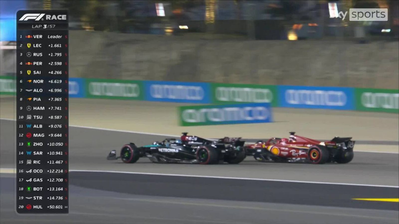 'Mighty driving there!' | Russell overtakes Leclerc for second 'Mighty driving there!' | Russell overtakes Leclerc for second