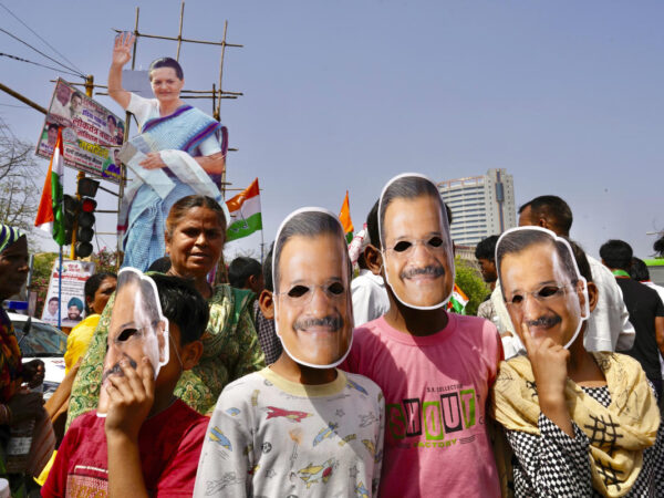 Thousands attend a rally in India’s capital to challenge Prime Minister Modi ahead of elections