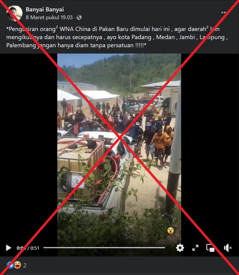 Video does not show ‘expulsion of Chinese citizens from Indonesian city’ Video does not show ‘expulsion of Chinese citizens from Indonesian city’