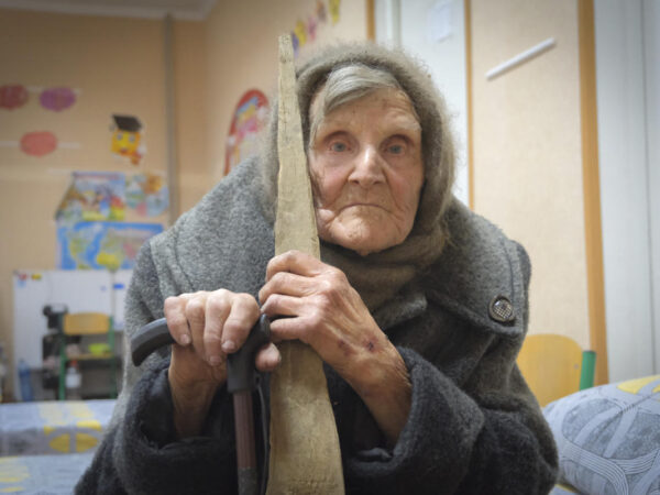 A 98-year-old in Ukraine walked miles to safety from Russians, with slippers and a cane