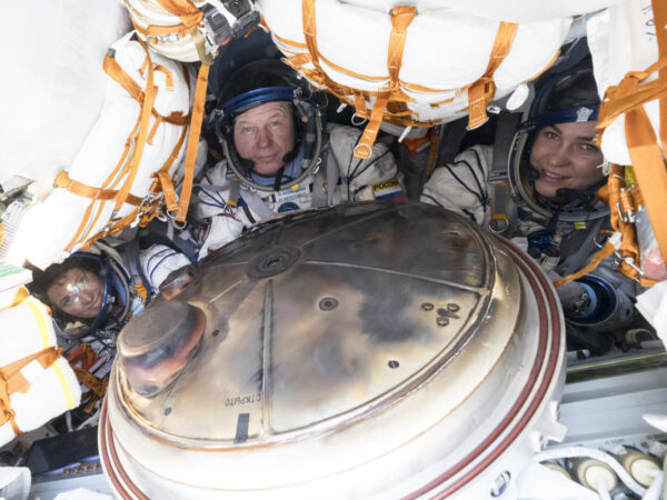 A Soyuz capsule carrying 3 crew from the International Space Station lands safely in Kazakhstan