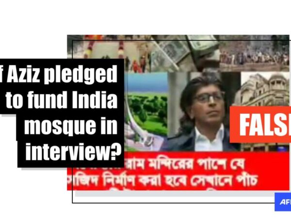 Billionaire Asif Aziz did not publicly pledge wealth to India mosque