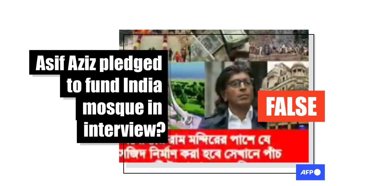 Billionaire Asif Aziz did not publicly pledge wealth to India mosque Billionaire Asif Aziz did not publicly pledge wealth to India mosque