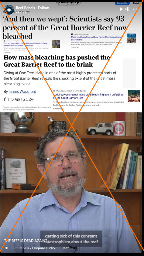 Climate skeptic dismisses severity of Great Barrier Reef bleaching Climate skeptic dismisses severity of Great Barrier Reef bleaching
