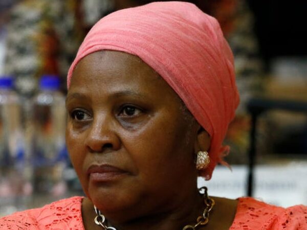 South Africa parliament speaker turns herself into police