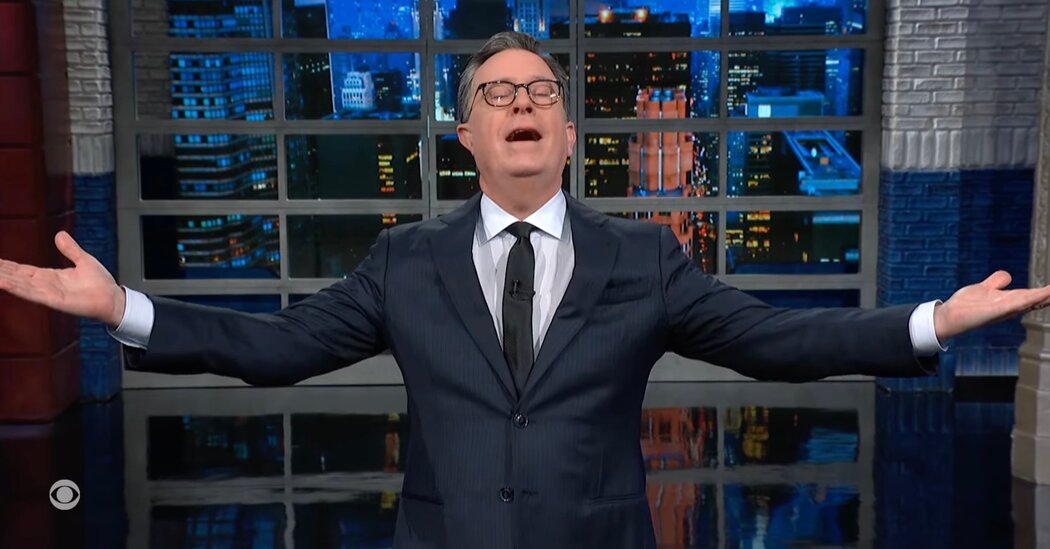 Stephen Colbert Says Trump’s ‘April Trials Bring Me Smiles’