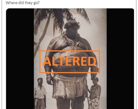 Video generated by artificial intelligence falsely claims to show giant humans from 20th century