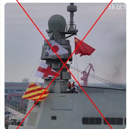 Flag seen on China’s new aircraft carrier is used for communication