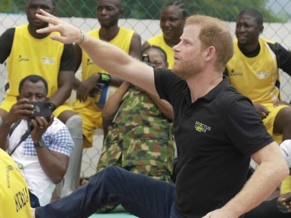 Prince Harry plays sit-down volleyball on Nigeria visit with Meghan