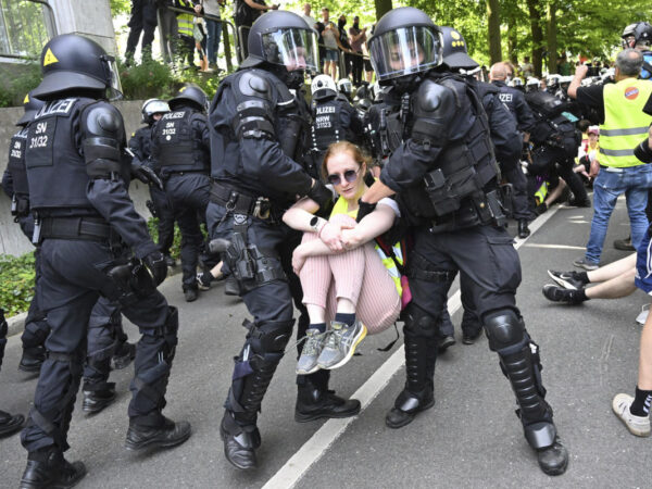 German far-right party opens convention after strong election showing. Opponents gather to protest
