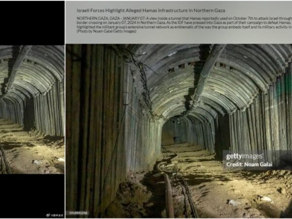 Photo shows tunnel from northern Gaza to Israel, not from southern city of Rafah to Egypt