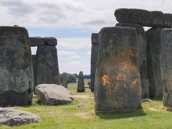 Stonehenge Is Sprayed With Orange Powder in Climate Protest