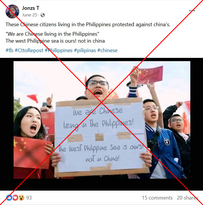 Altered image does not show ‘Chinese supporting Manila’ amid South China Sea tensions Altered image does not show ‘Chinese supporting Manila’ amid South China Sea tensions