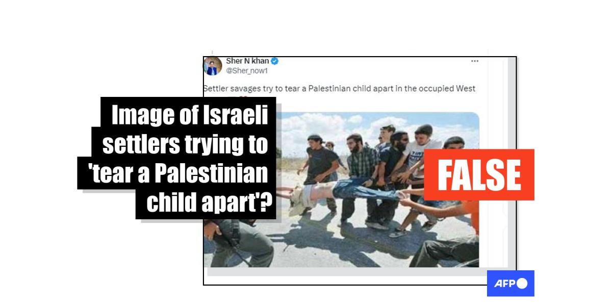Photo of Israeli settlers clashing with police falsely shared as ‘attack on Palestinian child’ Photo of Israeli settlers clashing with police falsely shared as ‘attack on Palestinian child’