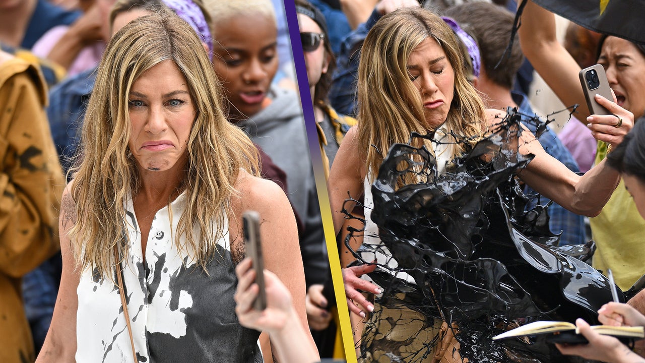 Watch Jennifer Aniston Get Attacked With Oil On-Set of 'The Morning Show' Watch Jennifer Aniston Get Attacked With Oil On-Set of 'The Morning Show'