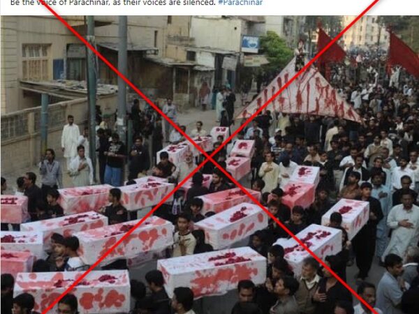 Old photo of mock coffins in Karachi falsely linked to Pakistan tribal feud