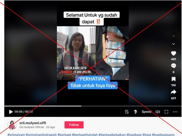 Doctored videos of Indonesian finance minister promote ‘free cash’ hoax Doctored videos of Indonesian finance minister promote ‘free cash’ hoax