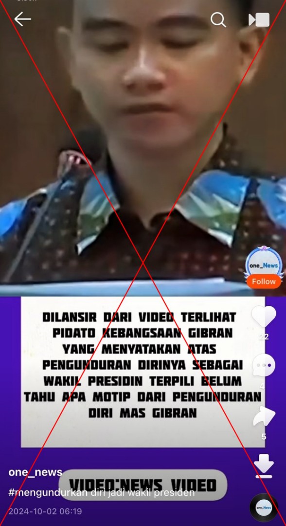 Edited video does not show Indonesia’s VP-elect ‘stepping down’