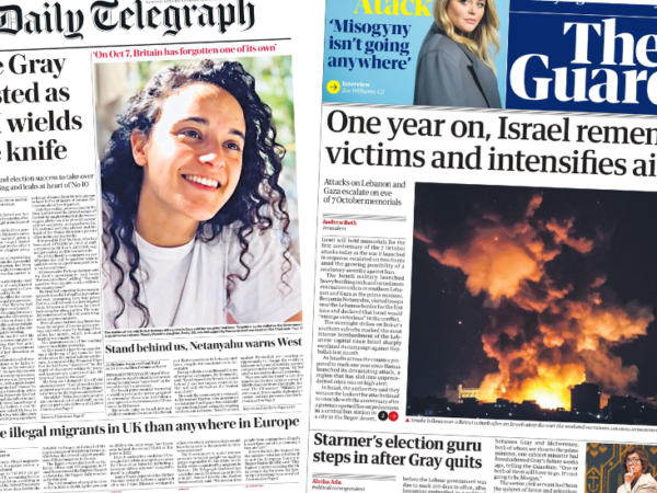 'Gray ousted' and 'Israel remembers'