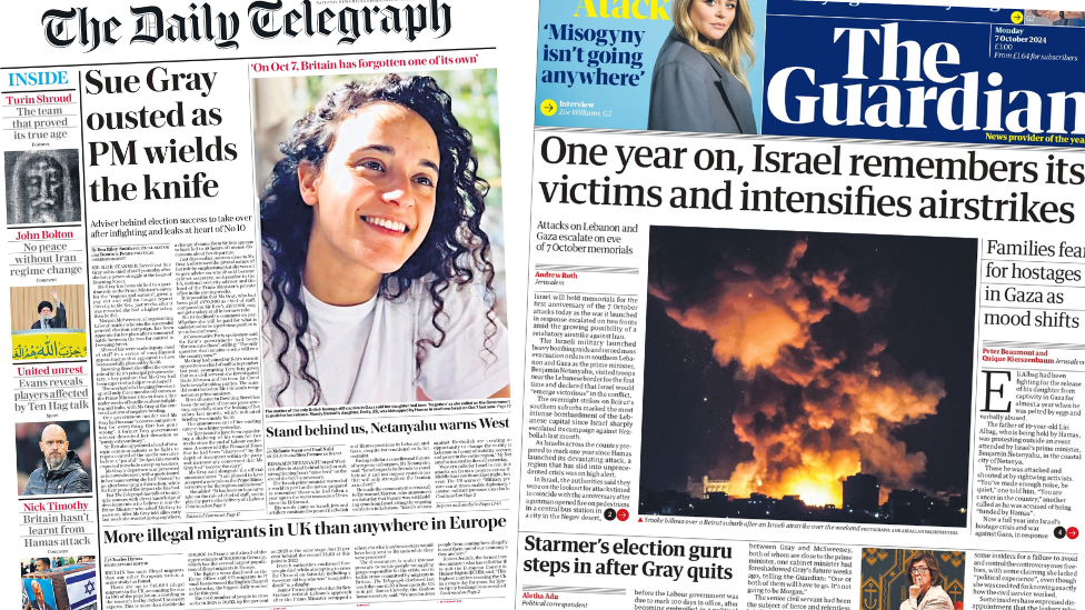 'Gray ousted' and 'Israel remembers'