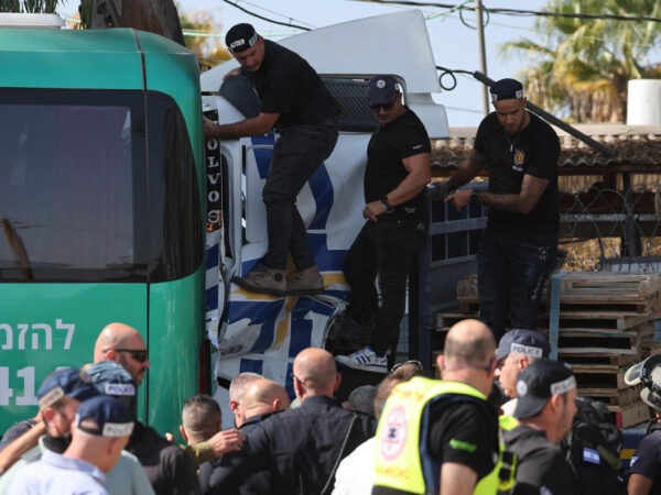 One dead and dozens injured after ‘truck-ramming’ at bus stop near Tel Aviv