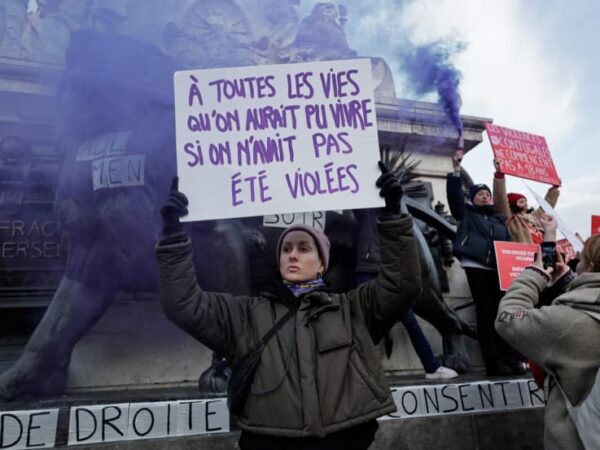 Thousands march in France over violence against women amid rape trial