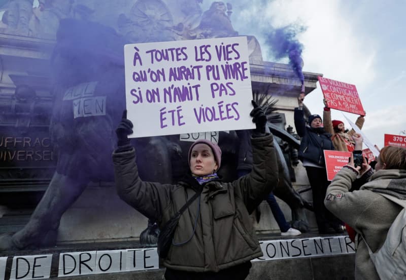 Thousands march in France over violence against women amid rape trial