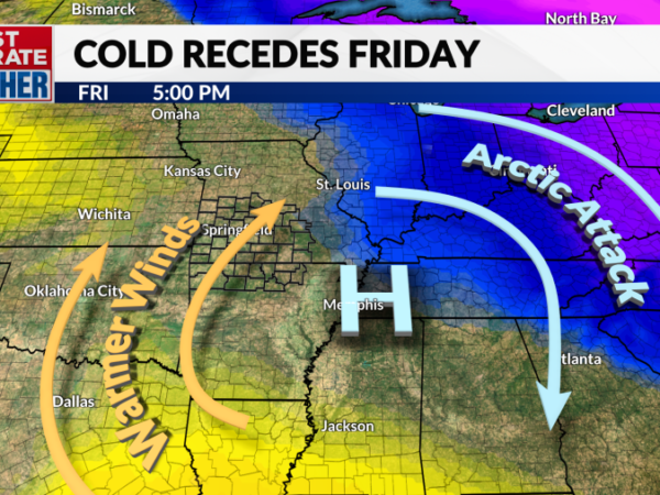Arctic air recedes in time for the weekend